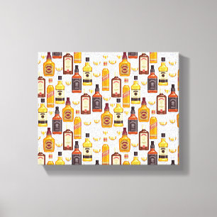 Toile Bouteilles Whisky Avec Verres