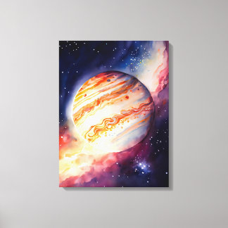 Toile Bouton d'art Jupiter Aquarelle Majestic