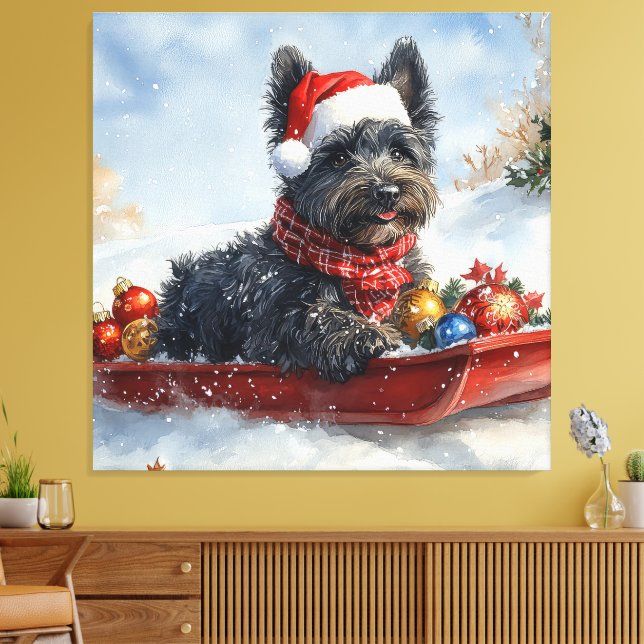 Toile Bouviers Des Flandres Chien à Sledge Noël (Insitu(Salon))