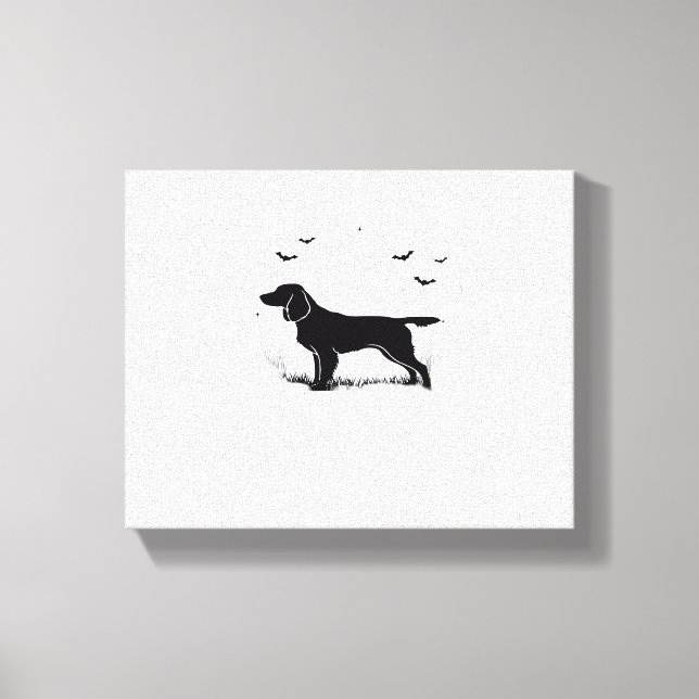 Toile Boykin Spaniel Dog - Halloween Moon Silhouette Cla (Recto)