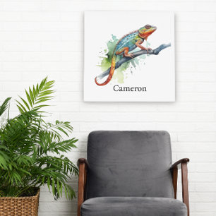 Toile Branche des couleurs : Chameleon Art, coutume
