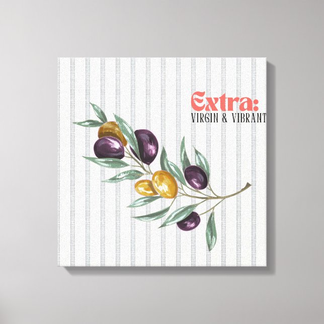 Toile Branche d'olive méditerranéenne vibrante extra vie (Recto)