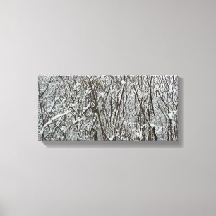 Toile Branches couvertes de neige Abstraite hivernale