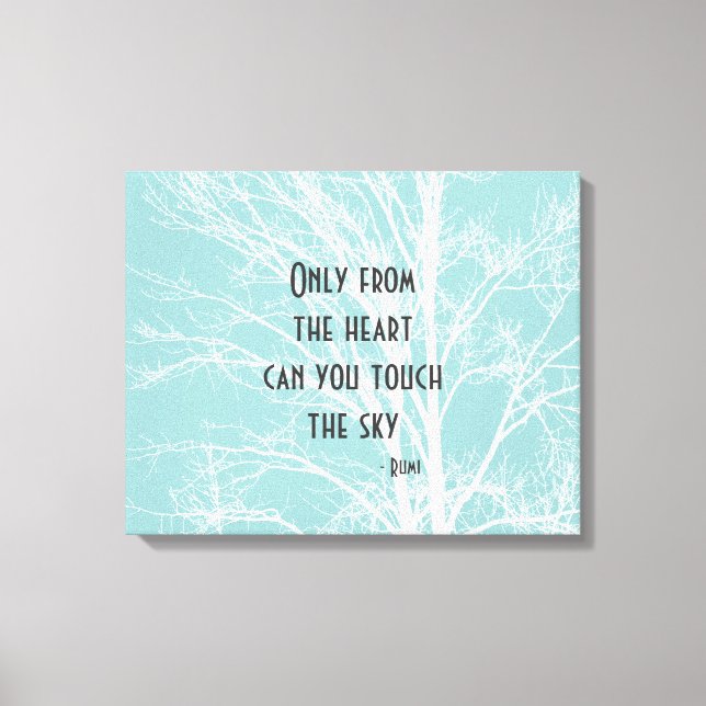 Toile Branches d'arbre blanc bleu rustique (Recto)