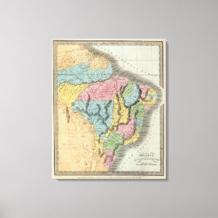 Toile Brésil avec la Guyane et le Paraguay