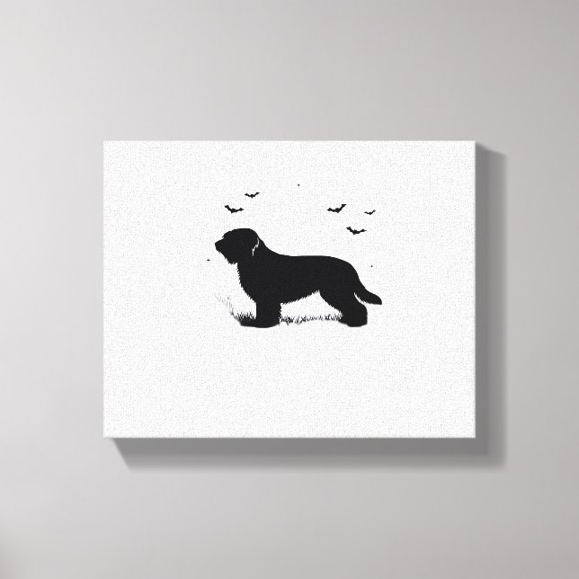 Toile Briard Chien - Halloween Lune Silhouette surdimens (Recto)