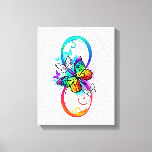Toile Bright infinity with rainbow butterfly (Recto)