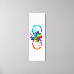 Toile Bright infinity with rainbow butterfly