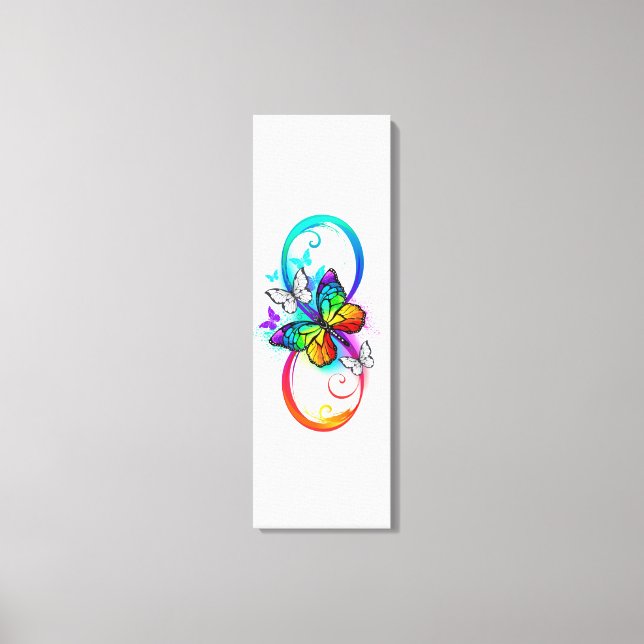 Toile Bright infinity with rainbow butterfly (Recto)
