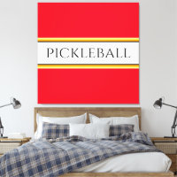 Bright Red White Orange PICKLEBALL Stripes de cour