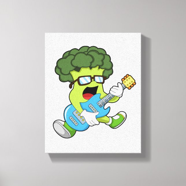 Toile Brocoli comme musicien avec guitare (Recto)