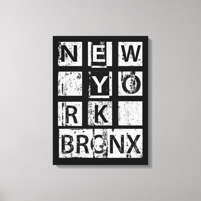 Toile Bronx New York | Typographie de Grunge (Recto)