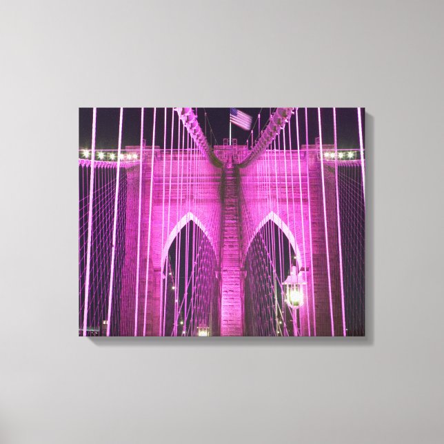 Toile Brooklyn Bridge Lit Purple (Recto)
