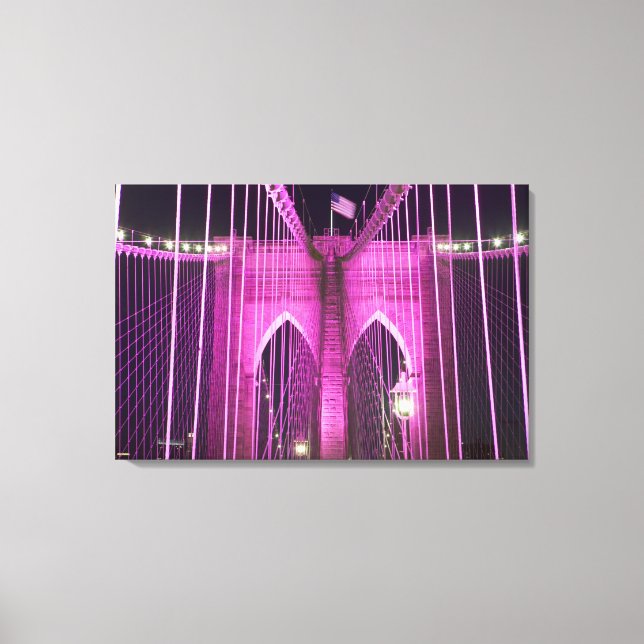 Toile Brooklyn Bridge Lit Purple (Recto)