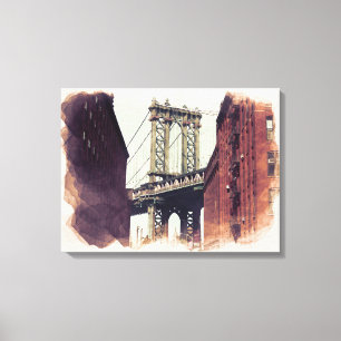 Toile Brooklyn Bridge NYC Watercolor Peinture Canvas