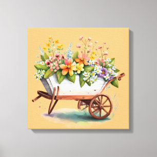 Toile Brouette de fleurs