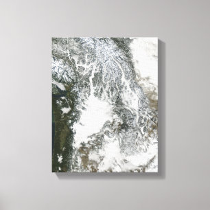 Toile Brouillard et neige dans le Pacifique Nord-Ouest (