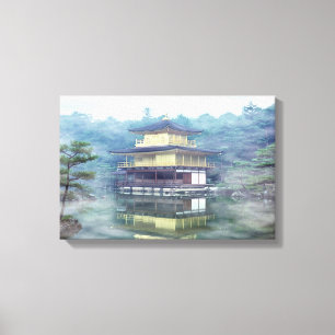 Toile Brouillard sur le pavillon d'or