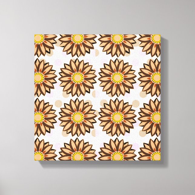 Toile Brown Fleurs rose pois point motif floral (Recto)