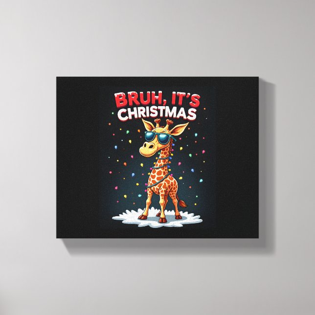 Toile Bruh C'est Noël Giraffe Dabbing Dabbing Long Sle (Recto)