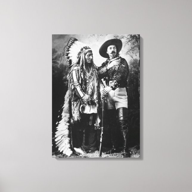 Toile Buffalo Bill Cody & Sitting Bull - Vers 1885 (Recto)