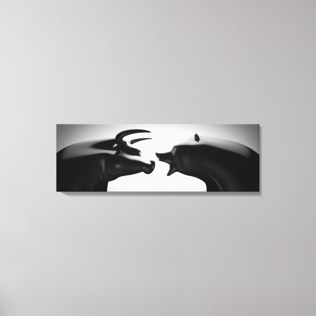 Toile Bull vs ours noir et blanc (Recto)