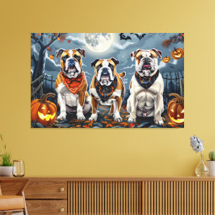 Toile Bulldog Halloween Éffrayant