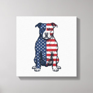 Toile Bulldog Patriotique Gravure Vintage Design Vectori