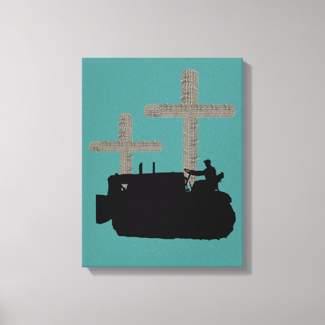 Toile Bulldozer Opérateur Christian Cross (Recto)