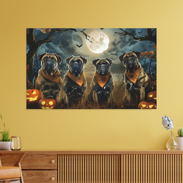 Toile Bullmastiff Halloween Éffrayant (Insitu(Salon))