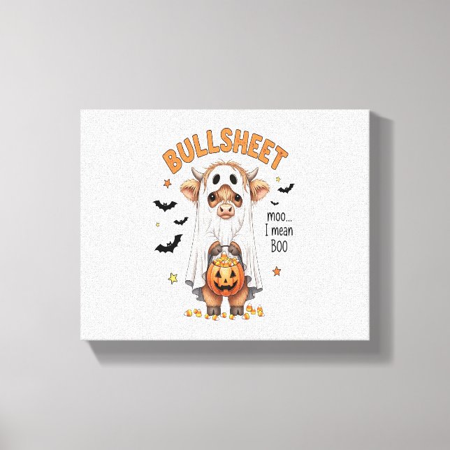 Toile Bullsheet Highland Cow Funny Ghost (Recto)