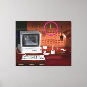 Toile Bureau classique des années 1980 avec ordinateur