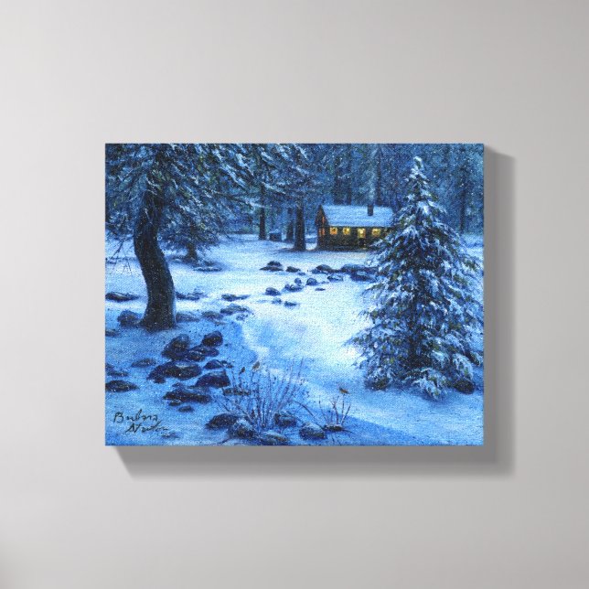 Toile "Cabine douillet dans la neige" Galerie Enveloppé (Recto)