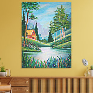 Toile Cabine par la peinture à l'huile de courant