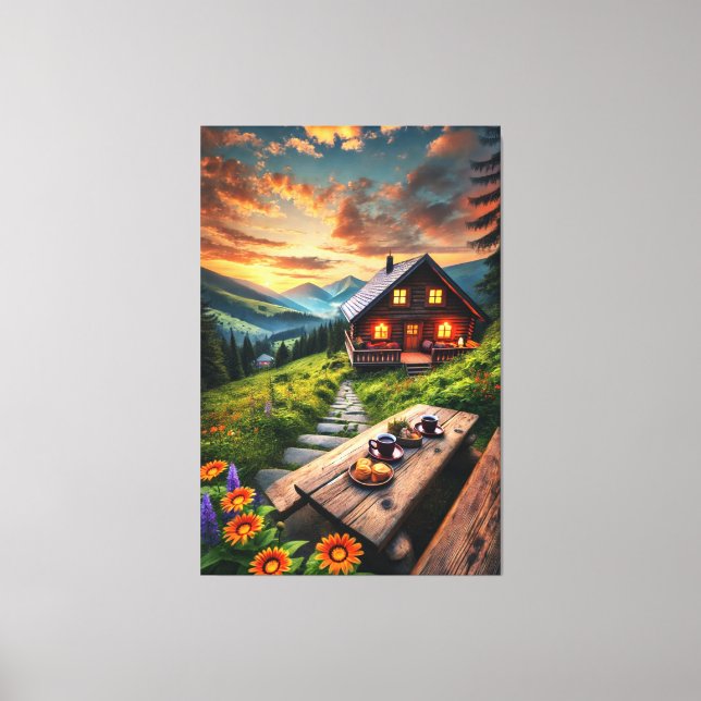 Toile Cabine Sereneken Mountain Sunset Imprimer (Recto)