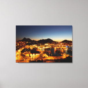 Toile Cabo San Lucas Ville Au coucher du soleil, Mexique