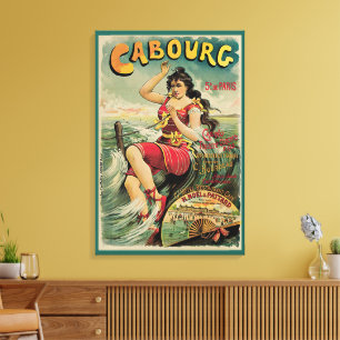 Toile Cabourg, station balnéaire de France, art de voyag