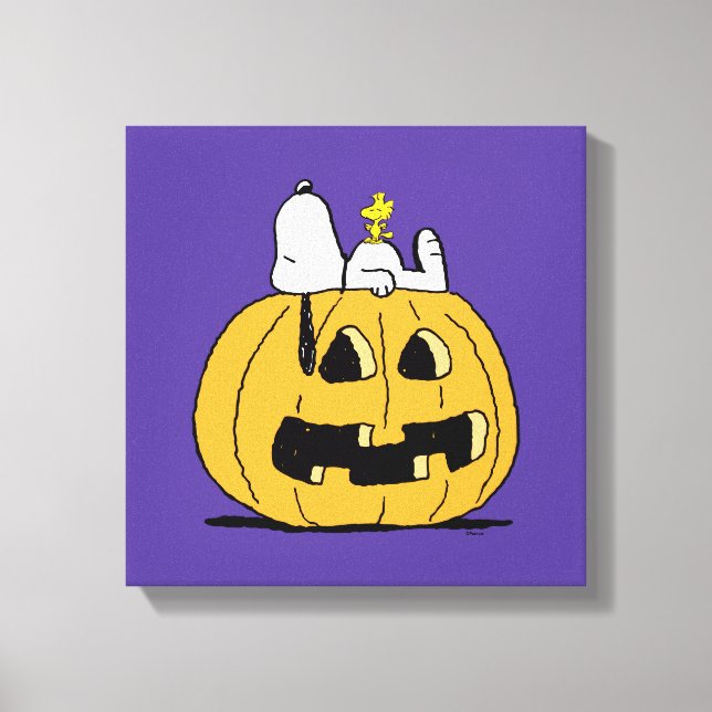 Toile cacahuètes | Snoopy et Woodstock Jack-O-Lantern (Recto)