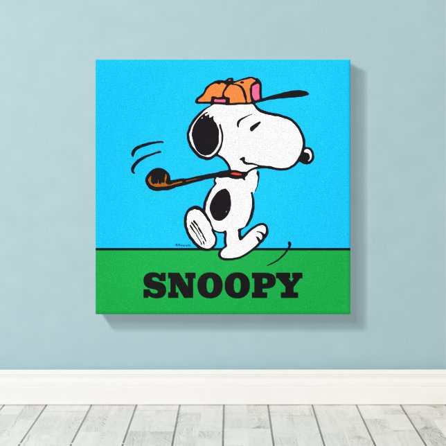Toile cacahuètes | Snoopy Golf Swing (Insitu (Plancher de Bois))