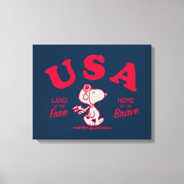 Toile cacahuètes | Snoopy USA Land of the Free (Recto)