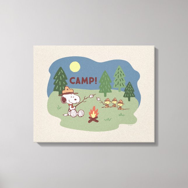 Toile cacahuètes | Snoopy & Woodstock au feu de camp (Recto)
