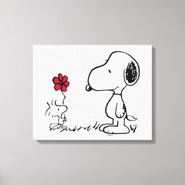 Toile cacahuètes | Snoopy & Woodstock Rouge & Noir (Recto)