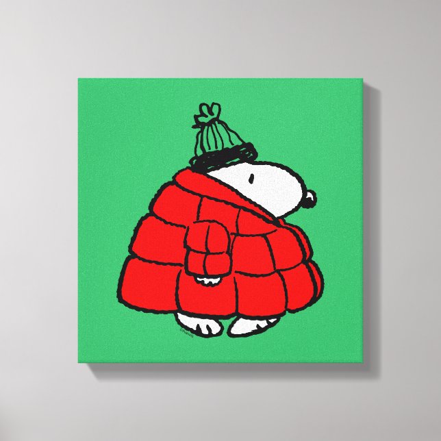 Toile cacahuètes | Veste Snoopy Red Puffer (Recto)