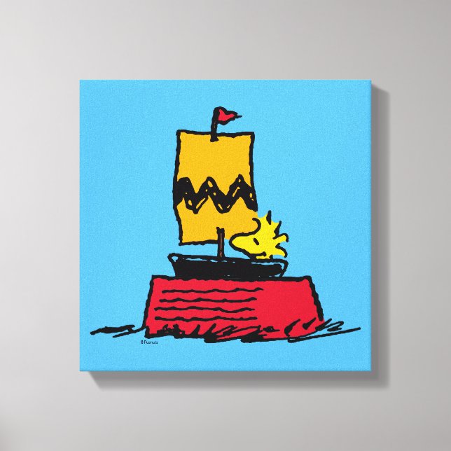 Toile cacahuètes | Woodstock Snoopy Plat Bateau à voile (Recto)