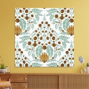 Toile Cacao Art Nouveau et pétoncle Vintage à la menthe
