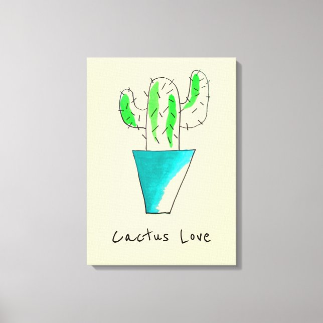 Toile Cactus mexicain art saguaro mignon (Recto)