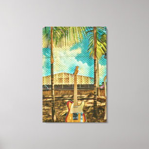 Toile cadeau amant guitare rétro