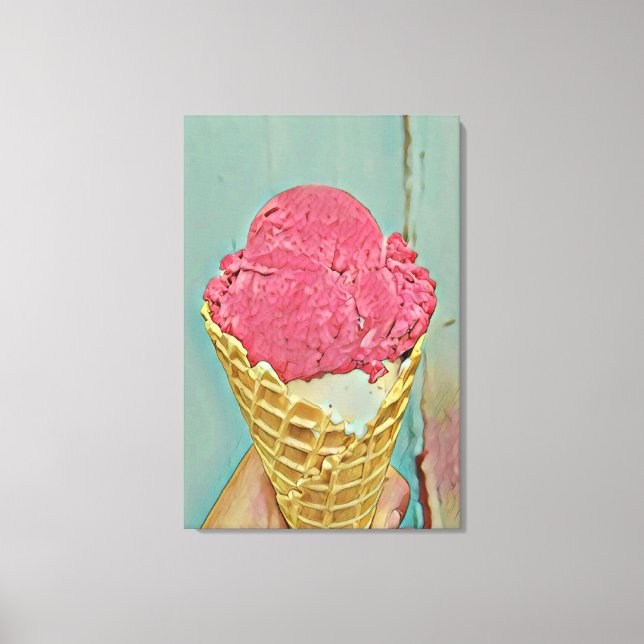 Toile Cadeau d'anniversaire de crème glacée (Recto)