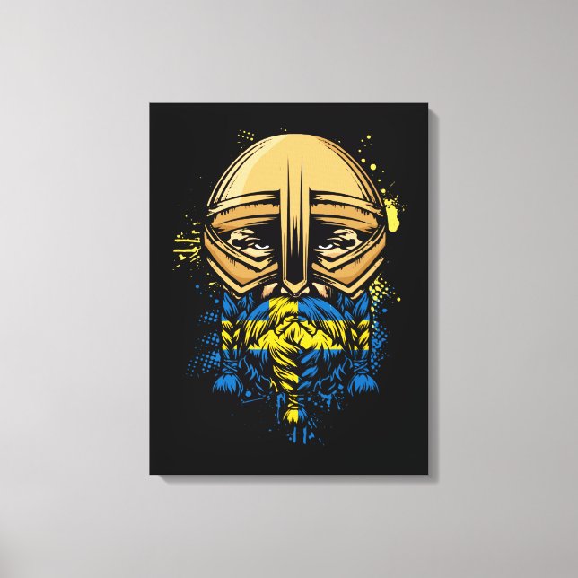 Toile Cadeau de guerrier viking suédois Suède Casque vik (Recto)