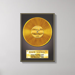 Toile Cadeau de mémoire de date spéciale Gold Record
